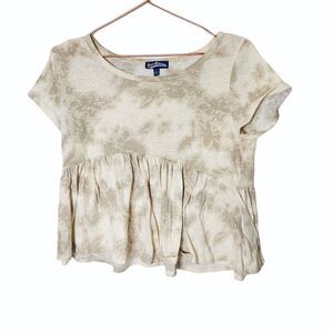 EUC ANGL Freshman Nude Marble Print Babydoll Tee Large